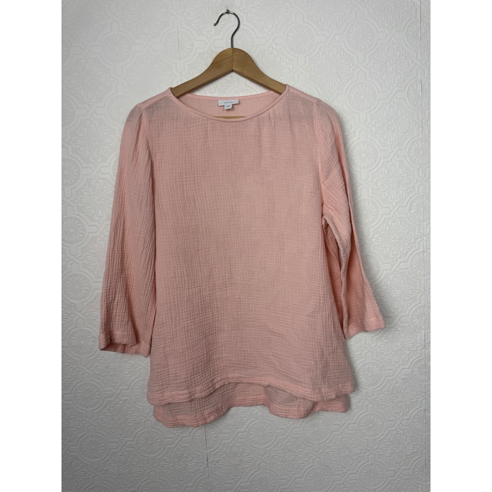 Pure Jill J Jill Breathable Lightweight Pink‎ Gauze Cotton Shirt Small Relaxed